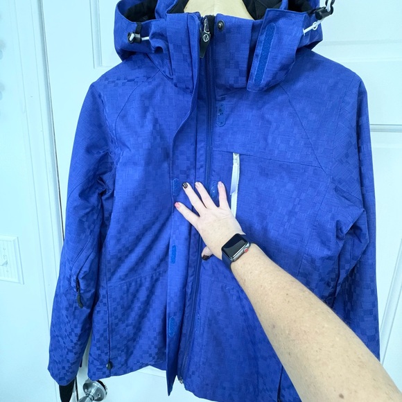 Sunice Women’s Ski Jacket Blue Weather Proof Zipper Insulated Hooded Vented Sz 8 - Picture 5 of 16